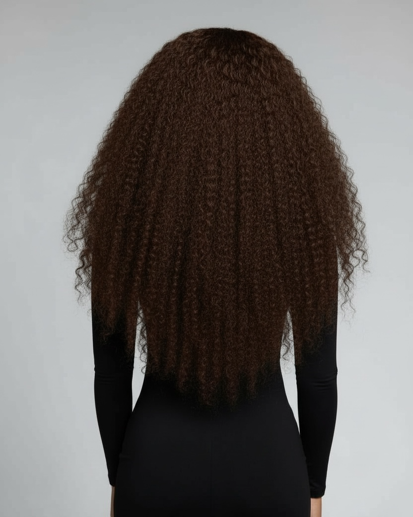 Raw Hair Luxury – Spanish Curly Brun – 26” – HD Lace – 200% Density